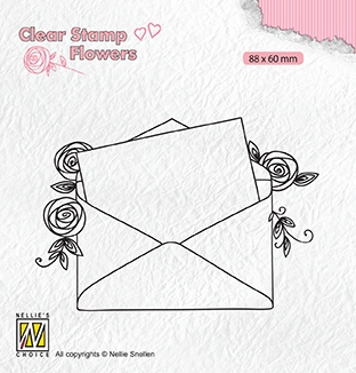 FLO023 Clear stamps Flowers Love letter